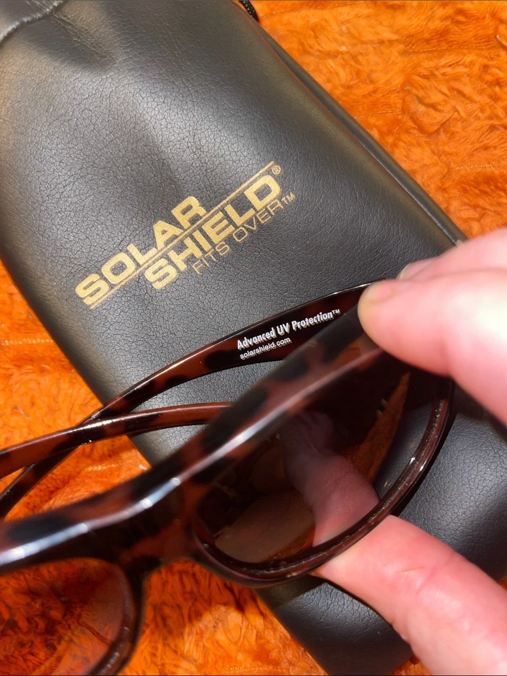 Solar Shield Fitovers - Classic Tortoise Frame Amber Brown Women's Sunglasses